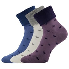 Ponožky dámské celofroté HERMÍNA se srdíčky MIX (3 páry)