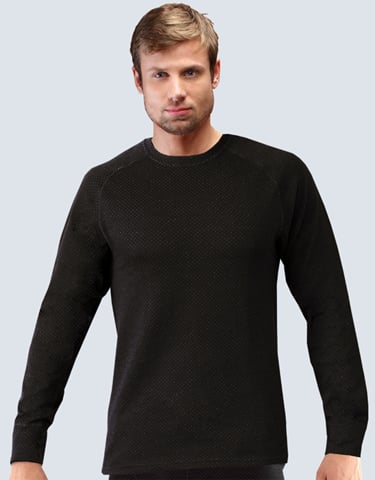 Pánské/dámské tričko s dlouhým rukávem uni GINO 88014P černá šedá XS