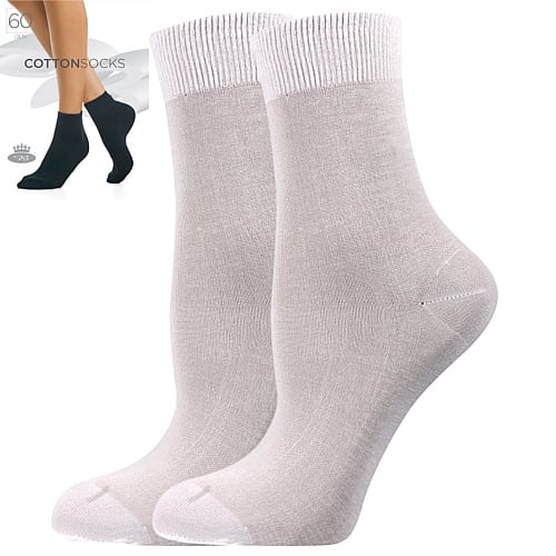 Dámské punčochové ponožky COTTON socks 60 DEN bianco 39-42 (26-28)