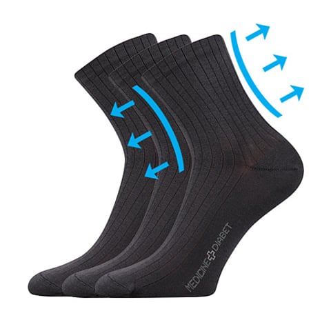 Zdravotní ponožky DEMEDIK tmavě šedá 43-46 (29-31)