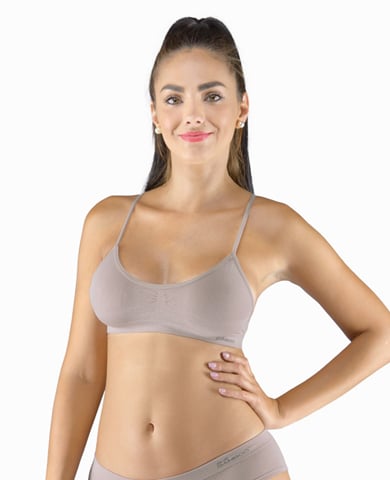 Dámský top s úzkými ramínky GINA 07015P šedohnědá M/L Dámský top s úzkými ramínky GINA 07015P šedohnědá M/L