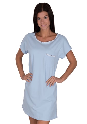Dámská noční košile Maribell DE LAFENSE modrá světlá XL