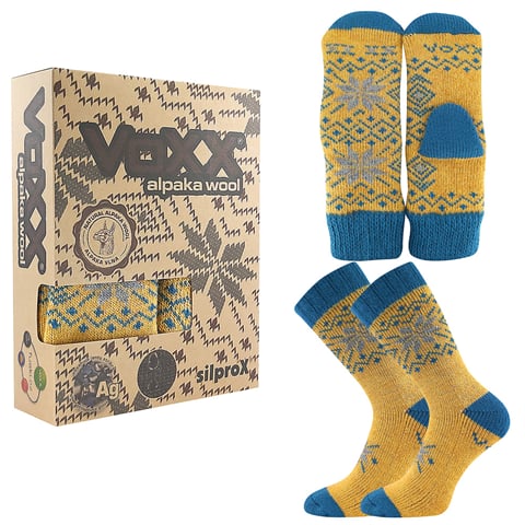 Dárková krabička ponožek a palčáků VoXX ALTA SET tmavě žlutá 39-42 (26-28)