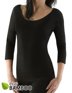 Tričko s 3/4 rukávem GINA Bamboo 08023 černá L/XL