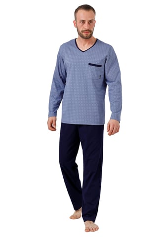 Pánské pyžamo Big Carl 1003 HOTBERG granát (modrá) 3XL