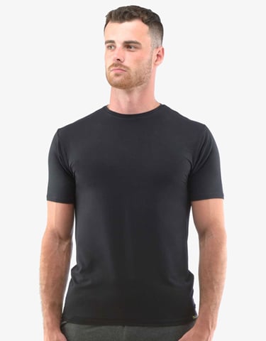 Pánské tričko slim fit s krátkým rukávem GINO 78005P černá XXL