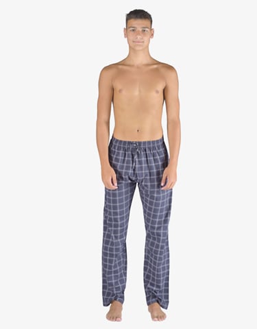 Pánské pyžamové kalhoty dlouhé GINO 79163P lékořice šedobílá XL