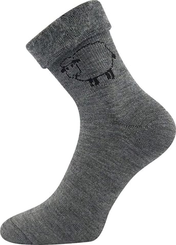 Ponožky OVEČKANA tmavě šedá melé 35-38 (23-25)