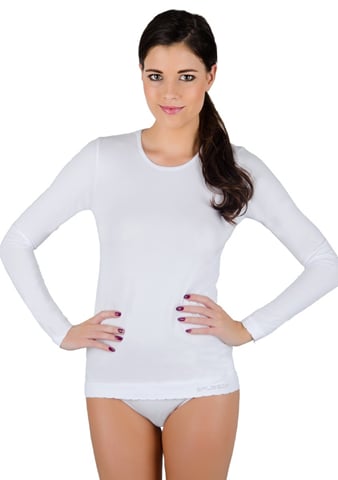 Dámské tričko dlouhý rukáv LS00900 BRUBECK bavlna bílá XL