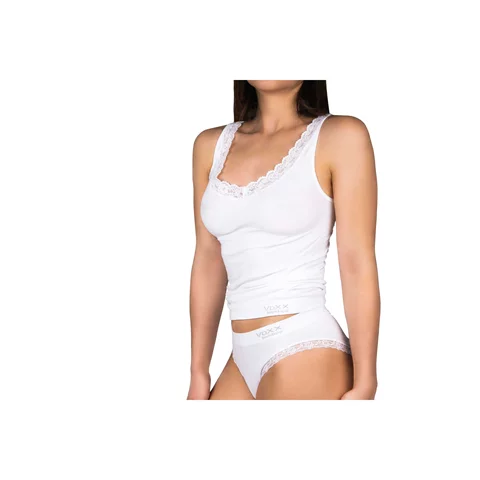 Košilka dámská bambusová BAMBOO SEAMLESS 010 s krajkou WHITE (bílá)