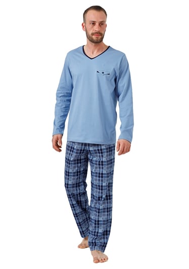 Pánské pyžamo Leon 993 HOTBERG modrá světlá L