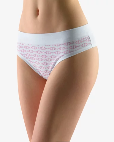 Dámská francouzská tanga GINA 14144P bílá violet XS/S
