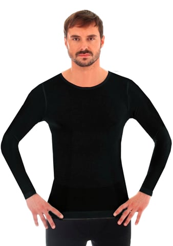 Pánské tričko Merino LS11600 BRUBECK grafit (šedá) XXL