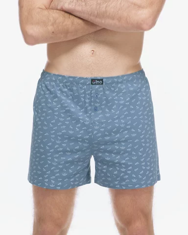 Pánské volné trenky GINO 75215P kouřová bílá XL/XXL