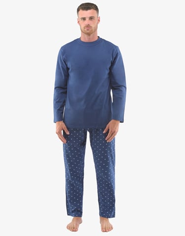Pánské pyžamo dlouhé GINO 79129P lékořice měsíc XL