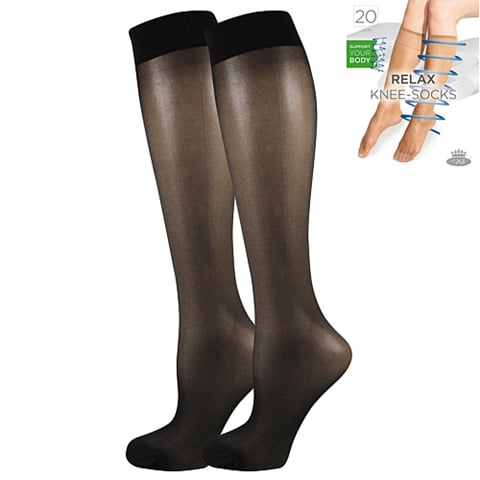 Punčochové podkolenky RELAX knee-socks 20 DEN nero uni