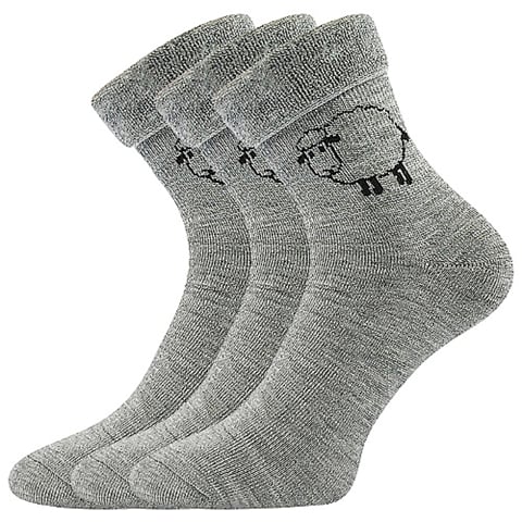 Ponožky OVEČKANA světle šedá melé 35-38 (23-25)