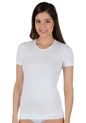 Dámské tričko krátký rukáv SS00970 BRUBECK bavlna bílá XL