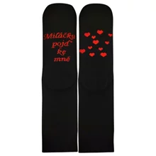 Valentýnské ponožky DARLING černé se srdíčky design 2
