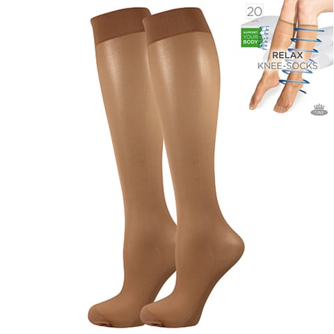Punčochové podkolenky RELAX knee-socks 20 DEN beige uni