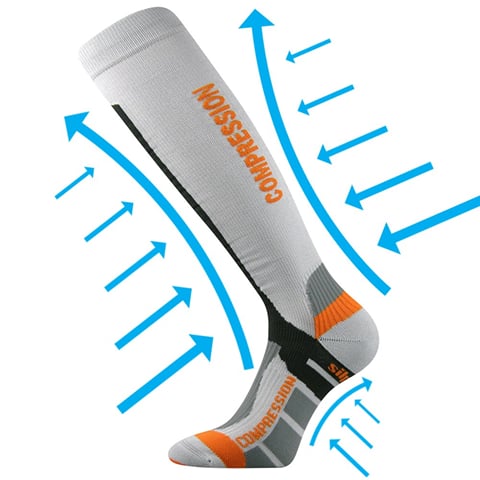 Kompresivní podkolenky VoXX SIGNAL světle šedá