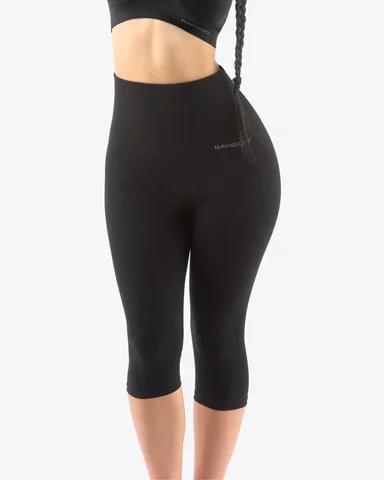 Dámské Capri legíny s vysokým pasem sportovní GINA 95038P černá S/M