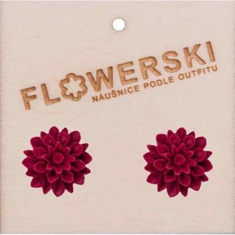 Náušnice - FLOWERSKI FRENCH BORDO