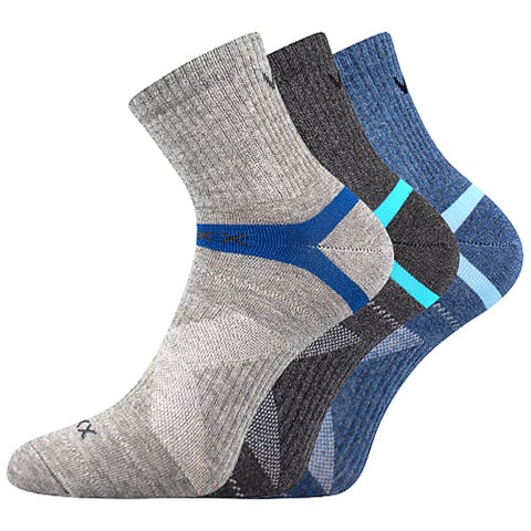 Ponožky na kolo REXON mix s tmavě šedou 39-42 (26-28)