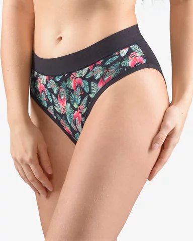 Dámské kalhotky klasické GINA 10268P černá lahvová L/XL