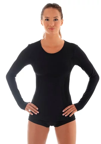 Dámské tričko dlouhý rukáv LS11610 BRUBECK merino černá XL