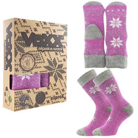 Dárková krabička ponožek a palčáků VoXX ALTA SET růžová