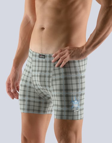 Pánské boxerky s delší nohavičkou GINO 74114P šedá tm. šedá M/L