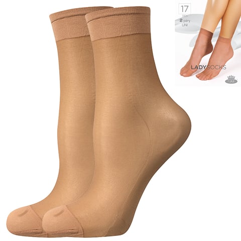 Punčochové ponožky LADY SOCKS 17 DEN / 2 páry beige uni