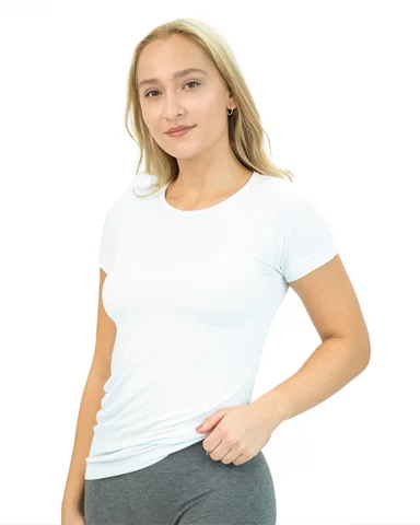 Dámské tričko s krátkým rukávem GINA Bamboo 08027P bílá S/M