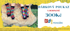 Dárkový poukaz z RÁJE PONOŽEK - 300 Kč