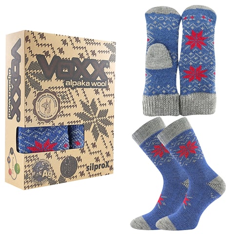 Dárková krabička ponožek a palčáků VoXX ALTA SET modrá 39-42 (26-28)