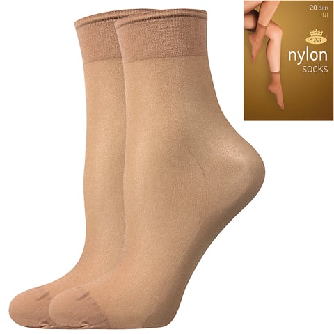 Punčochové ponožky NYLON SOCKS 20 DEN / 2 páry beige uni