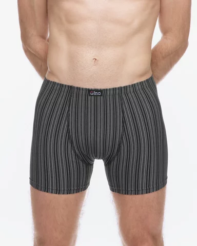 Pánské boxerky s delší nohavičkou GINO 74183P černá tm. šedá XL/XXL