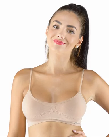 Dámský top s úzkými ramínky GINA 07015P béžová L/XL