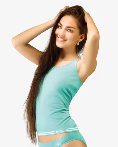 Dámská košilka GINA Bamboo 08020P peprmint bílá M/L