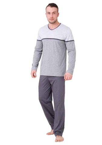 Pánské pyžamo Gaspar 541 HOTBERG šedá světlá XL