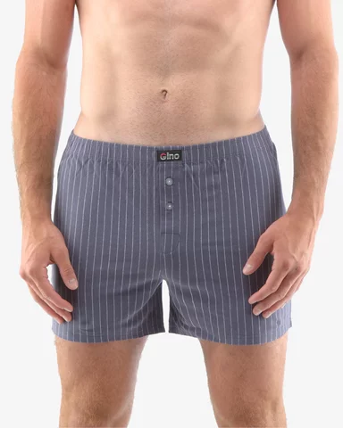 Pánské volné trenky GINO 75186P tm. šedá bílá M/L