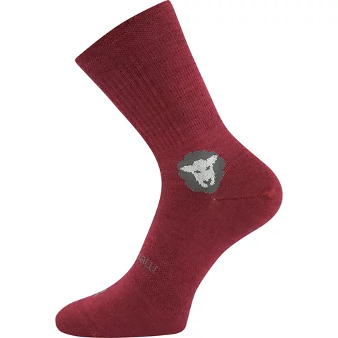 Ponožky VoXX BAREFOOTAN MERINO vínová