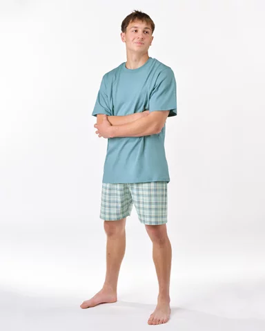 Pánské krátké pyžamo GINO 79188P měsíc aqua M
