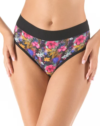 Dámské klasické kalhotky se širším pasovým lemem GINA 10314P černá XL/XXL