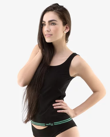 Dámská košilka GINA Bamboo 08020P černá peprmint M/L