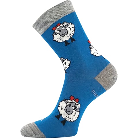 Ponožky dětské slabé z merino VLNĚNKA s ionty stříbra TMAVĚ TYRKYSOVÉ