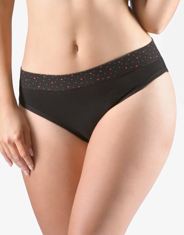 Dámské klasické kalhotky s úzkým bokem GINA 10280P černá červená XL/XXL Dámské klasické kalhotky s úzkým bokem GINA 10280P černá červená XL/XXL