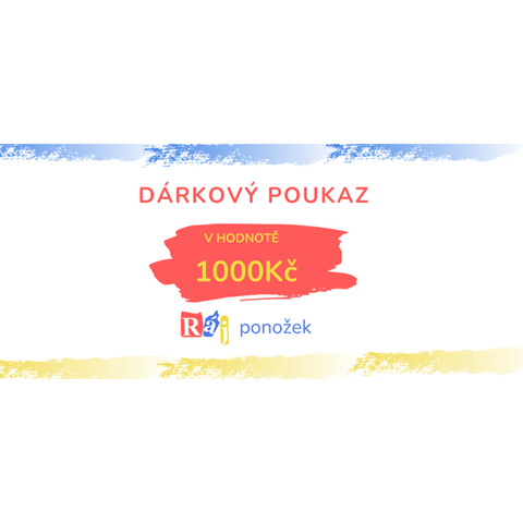Dárkový poukaz z RÁJE PONOŽEK - 1000 Kč Poukázka 1000Kč