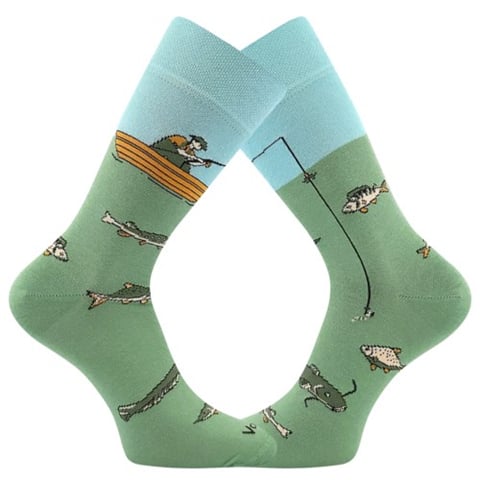 Slabé ponožky fishing LOVIX 02 s rybářskými motivy RYBÁŘE